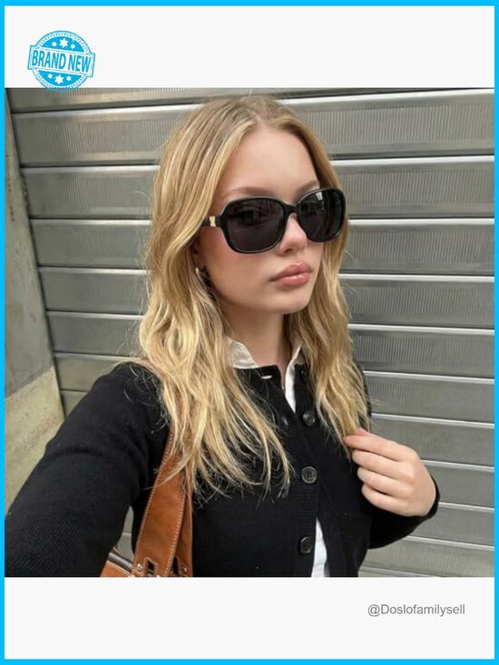 Retro Square Polarized Sunglasses Vintage Wrap Around UV400 Protection
